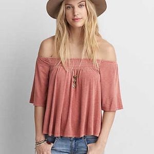 American eagle off the shoulder top
